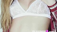 Petite Brunette Babe Kay Jay Poses Seductively In Lingerie Revealing Milf Natural Big Tits And Ass