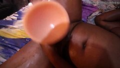 she is handling the cameraman while using a toy on herself