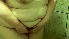 curvy bbw wife gets caught washing up in the homemade shower video