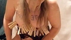 What Happens When French Maid in Bondage Whips Herself into Humiliating Outdoor Submission with Toys