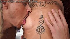 Caroleta Roots returns as the Brazilian nympho takes on two huge cocks in double penetration attempt with gapes and monster action.