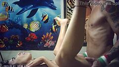 i feel so sexy in glasses getting pounded by italian machine in passionate behind scenes action