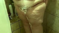 curvy bbw wife gets caught washing up in the homemade shower video