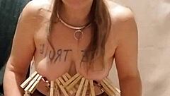 What Happens When French Maid in Bondage Whips Herself into Humiliating Outdoor Submission with Toys