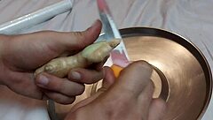 figging training applies ginger to submissive anus first time