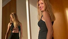 Stunning blonde babe gets her wet pussy and throat slammed hard by massive cock in passionate homemade romp.