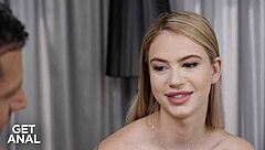 I meet this pretty smiling blonde at the interview and fuck her rough in doggystyle with deepthroat
