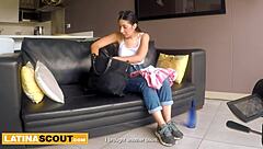 Damn! Amateur 18yo latina gets stripped and pounded rough with deepthroat in wild first time casting!