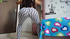 Athletic Model Performs Big Ass Booty Workout In Tight Leggings With Bodyweight Squats