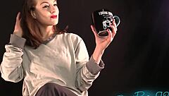 I start my early morning as a brunette housewife with yoga in black clothes feeling refreshed and ready