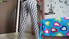 Athletic Model Performs Big Ass Booty Workout In Tight Leggings With Bodyweight Squats