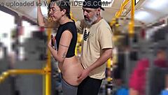 In a bold public fantasy, the slutty student flashes her ass on the bus and gets a cumshot outdoors.