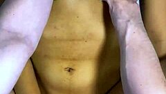 Stepfather and best friend shared a naughty laugh in the kitchen ending with passionate kisses