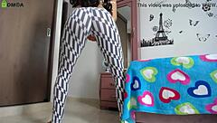 Athletic Model Performs Big Ass Booty Workout In Tight Leggings With Bodyweight Squats