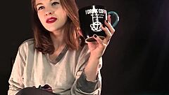 I start my early morning as a brunette housewife with yoga in black clothes feeling refreshed and ready