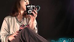 I start my early morning as a brunette housewife with yoga in black clothes feeling refreshed and ready