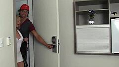 Trans Hottie Nathalia De Castro Gets Post-Shower Anal And Creampie From Bareback Cock