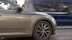 Sally appears in an outdoor solo pissing scene with public exposure details