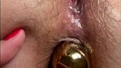 Seductive big ass milf hints at intense anal masturbation with squirting and dirty talk