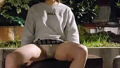 Oh God! Ting Xuan Pees Outdoors Then Strips Underwear For Wild Park Masturbation!