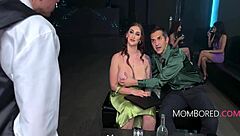 Hey, this couple bangs a stranger at a restaurant while everyone stays oblivious.