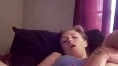 horny snow bunny solo toys play on shaved hairless pussy