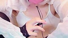 masked beauty crossdresser masturbates while streaming!