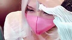 masked beauty crossdresser masturbates while streaming!