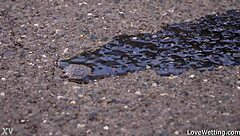 Sally appears in an outdoor solo pissing scene with public exposure details