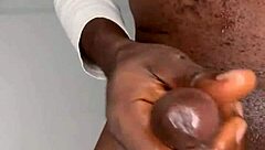 Powerful Ninja Man Strokes Massive Black Cock Until Explosive Cumshot