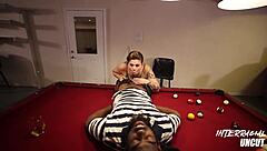 White bbw bent over pool table taking bbc deepthroat and doggystyle