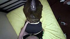 Girl Forgot to Wear Panties to Bed in College Dorm