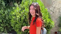 Crazy girl sucks dick in bushes