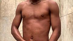 Amateur Soapy Dick Massage Shower Cumm Nearly Got Caught