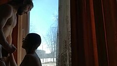 i can't believe how intense this squirting orgasm feels during risky outdoor sex by the window