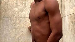 Amateur Soapy Dick Massage Shower Cumm Nearly Got Caught