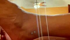 What happens when hot ebony babe takes big black cock for creamy living room pounding?