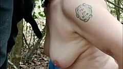 Exclamatory-Provocative SEXY SLAVE BOUND in FOREST for BLOWJOB and DOGGYSTYLE HUMILIATION!