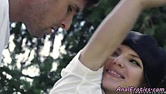 Sweet Babe Buttfucking Passionately Outdoors!