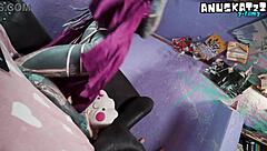 Oh Wow, Watch This Tattooed Goth Model Tease with Anal Toys and Pierced Nipples!