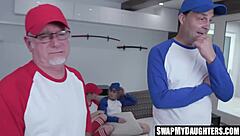 Eric and I coach blonde and brunette babes in group fingering and cum swallowing session