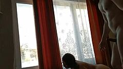 i can't believe how intense this squirting orgasm feels during risky outdoor sex by the window