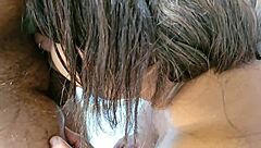 woman gets a super cumshot on her face?