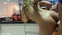 blonde teen gives blowjob before assfucking with creampie orgasm