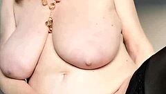 i see this busty mature milf in stockings posing closeup