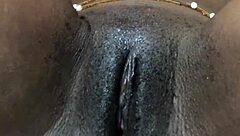 Homemade Ebony Solo Masturbation with Bent Over Ass and Pussy Lips Teasing Until Creampie Finish