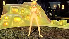 Kagamine Rin Snowman Project Diva Nude Mod Featuring Big Ass and Tits in Full Exposure