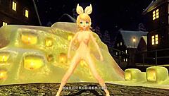 Kagamine Rin Snowman Project Diva Nude Mod Featuring Big Ass and Tits in Full Exposure