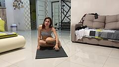 angie elif hot small 18+ tits brunette love play pussy after yoga. she enjoys softcore solo in bedroom.