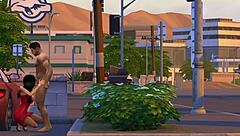 bella goth in public scene from sims 4